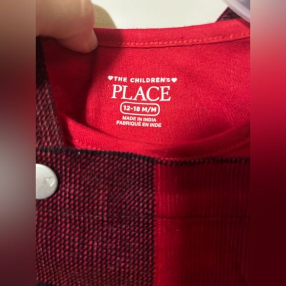 The Children's Place Buffalo Plaid Skirtall 2-Piece Set Size 12M-18M - Picture 5 of 10